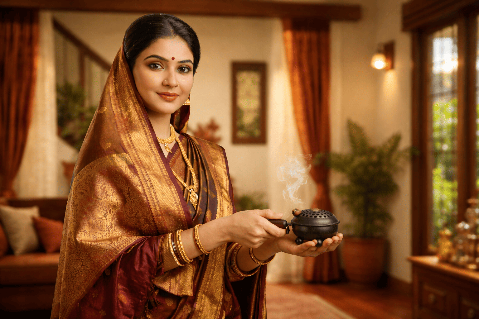 Divine Dhuni Burner – Wooden Handle Edition